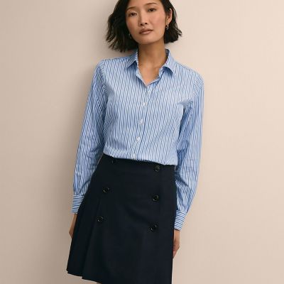 ラグジュアリー コットン オルタネイトストライプ ドレスシャツ