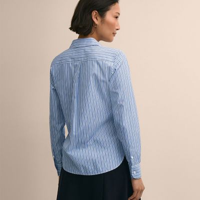 ラグジュアリー コットン オルタネイトストライプ ドレスシャツ