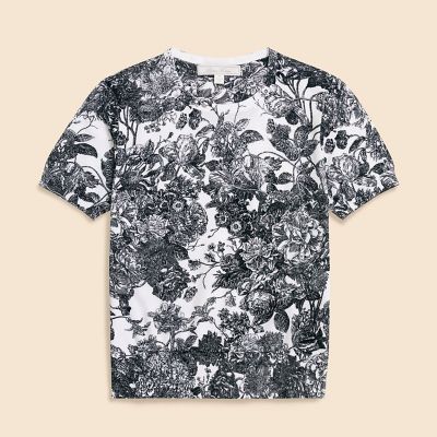 ＜Brooks Brothers＞コットン　フローラルプリント　クルーネック　ショートスリーブセーター