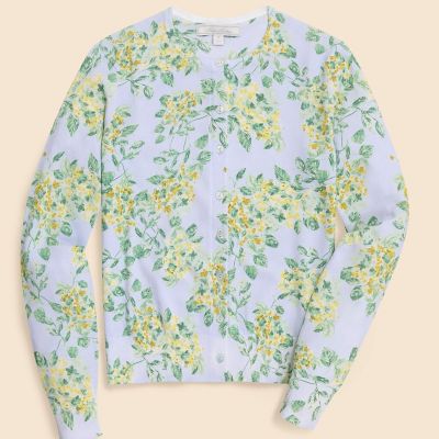 コットン フローラルプリント クルーネック カーディガン | Brooks