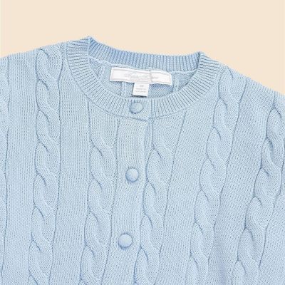 スーピマコットン ケーブル クロップド クルーネックカーディガン 