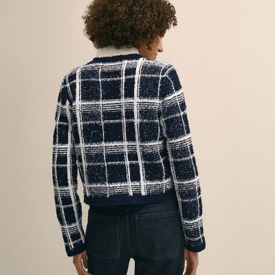 コットンブレンド ファンシーツイード GFメタルボタン ノーカラー