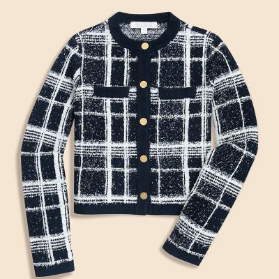 スコットクラブ系列⭐FENNEL ⭐ドットツイードショートジレ ブラック コットンブレンド ファンシーツイード GFメタルボタン ノーカラー