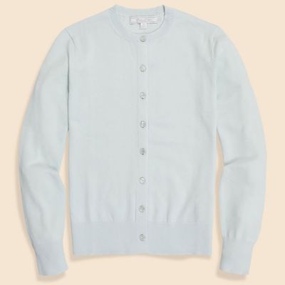 Mintkom 　グレー.ホワイト　クルーネックカーディガン スーピマコットン クルーネック カーディガン | Brooks Brothers