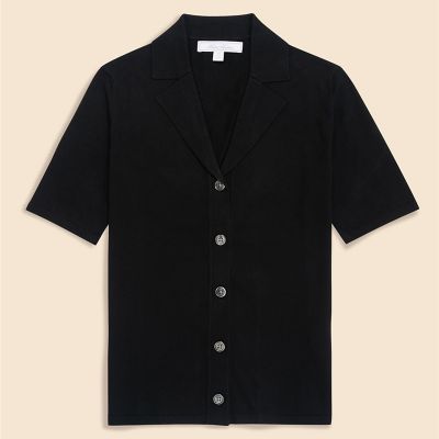 ＜Brooks Brothers＞シルク／コットン　ショートスリーブ　オープンカラー　カーディガン