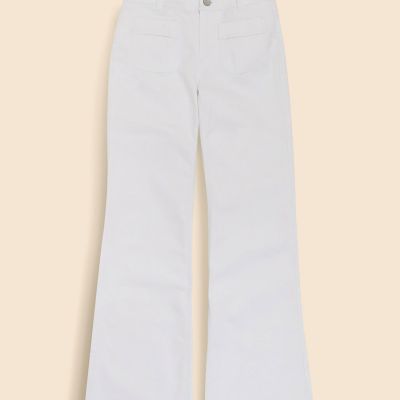 ＜Brooks Brothers＞コットンブレンド　フロントパッチポケット　フレアレッグ　デニムパンツ