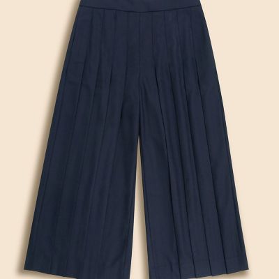 ウールブレンド プリーツ キュロットパンツ | Brooks Brothers
