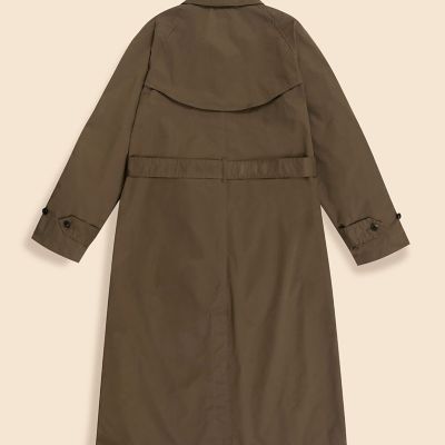 ポリエステル ハイカウントツイル パッカブル ベルテッドロングコート