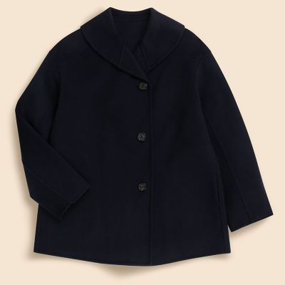 ウール ダブルフェイス ショールカラー ショートコート | Brooks