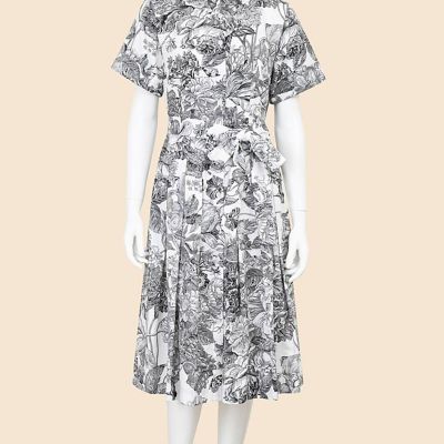 ＜Brooks Brothers＞コットン／再生繊維（セルロース）　フローラルプリント　ショートスリーブシャツワンピース