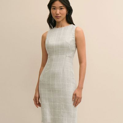 ＜Brooks Brothers＞リネン／ウール　ウィンドウペイン　ノースリーブワンピース