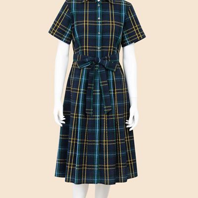 ＜Brooks Brothers＞コットン　シアサッカー　タータンチェック　ショートスリーブ　シャツワンピース