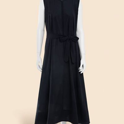 ＜Brooks Brothers＞コットンボイル　リラックスフィット　Ｖネック　ノースリーブ　ロングワンピース