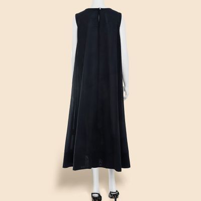 コットンボイル リラックスフィット Vネック ノースリーブ ロング