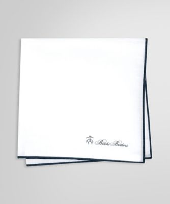 ＜Brooks Brothers＞リネン　カラートリム　ポケットスクエア