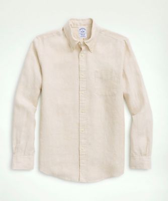 ＜Brooks Brothers＞アイリッシュリネン　ソリッド　カジュアルシャツ　Ｒｅｇｕｌａｒ　Ｆｉｔ