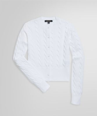 ＜Brooks Brothers＞スーピマコットン　ケーブル　クロップド　クルーネックカーディガン