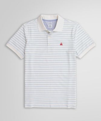 ＜Brooks Brothers＞スーピマコットン　ストレッチピケ　ダブルストライプ　ポロシャツ　Ｓｌｉｍ　Ｆｉｔ
