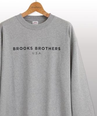 ＜Brooks Brothers＞◆オンラインストア限定◆ＬＯＧＯ　Ｓｅｒｉｅｓ　コットン　ロゴプリント　クルーネック　ロングスリーブＴシャツ