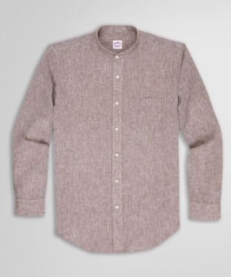 リネン バンドカラー カジュアルシャツ | Brooks Brothers/ブルックス