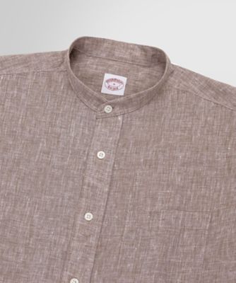 リネン バンドカラー カジュアルシャツ | Brooks Brothers/ブルックス
