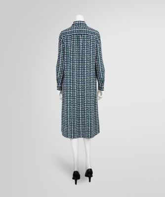 ポリエステルファイユ ロングスリーブ ソフトシャツワンピース