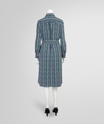 ポリエステルファイユ ロングスリーブ ソフトシャツワンピース