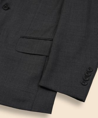 BROOKSCOOL 春夏 モヘアウール グレー メタルボタン 42SHT ウール ティック シングル2ボタンアンコンスーツ Slim