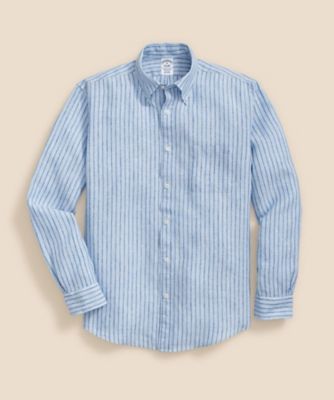 ＜Brooks Brothers＞アイリッシュリネン　シーズナルパターン　カジュアルシャツ　Ｒｅｇｕｌａｒ　Ｆｉｔ