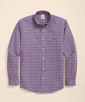 ＜Brooks Brothers＞ストレッチオックスフォード　ＧＦロゴ　チェック　カジュアルシャツ　Ｒｅｇｕｌａｒ　Ｆｉｔ