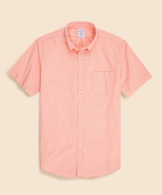 在庫処分 Brooks Brothers M シアサッカー 半袖シャツ ピンク 在庫処分 Brooks Brothers M シアサッカー 半袖シャツ ピンク