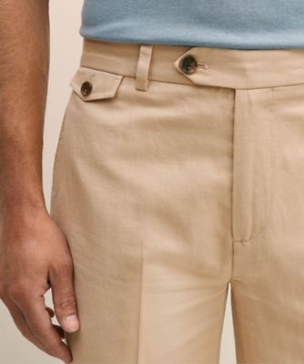 ブルックスブラザーズ　リネンパンツ　W35 大きいサイズ　春夏 リネン ワイドレッグ プリーテッドパンツ | Brooks Brothers