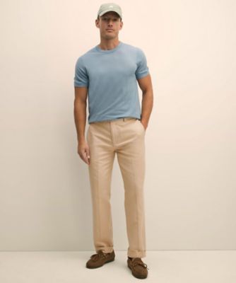 リネン／コットン プレーンフロントパンツ Regular