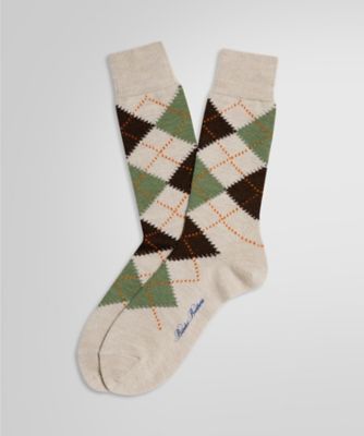 ＜Brooks Brothers＞ウールブレンド　アーガイル　クルーソックス