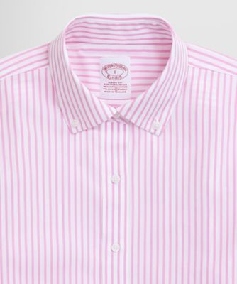 BROOKS BROTHERS ピンクシャツ オールスーピマコットン BD スーピマコットンストレッチ ベンガルストライプ ボタンダウン