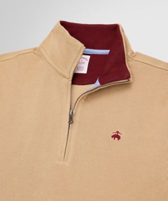 コットン フレンチリブ GFロゴ ハーフジップ モックネックプル