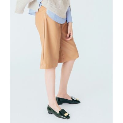 ＜allureville (Women)＞エコレザースマートバミューダパンツ