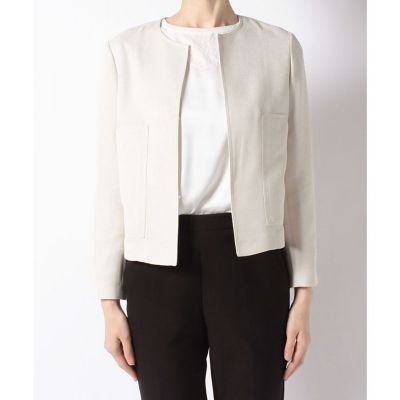 極美品 allureville 麻調ダブルクロスノーカラージャケット M アサチョウダブルクロスノーカラージャケット | allureville (Women