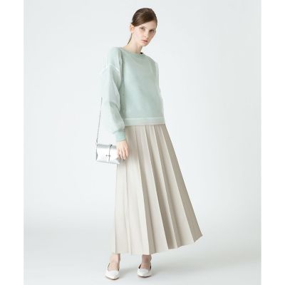 フェイクレザータックプリーツスカート | allureville (Women
