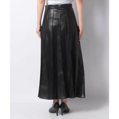 フェイクレザータックプリーツスカート | allureville (Women