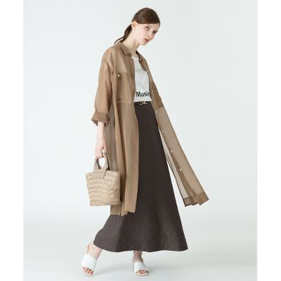 フレンチカルゼバック釦ナロースカート