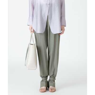 【【ビスコース】】リネンヘムストリングパンツ