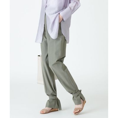 【【ビスコース】】リネンヘムストリングパンツ