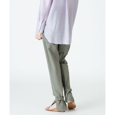 【【ビスコース】】リネンヘムストリングパンツ