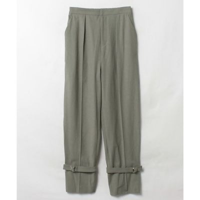 【【ビスコース】】リネンヘムストリングパンツ