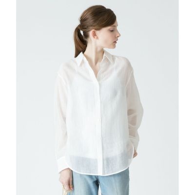 ＜allureville (Women)＞シアー楊柳ロングシャツ