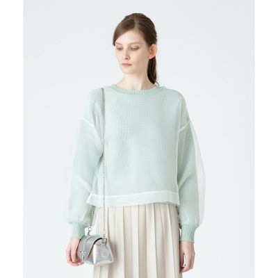 ＜allureville (Women)＞オーガンジードッキングプルオーバー