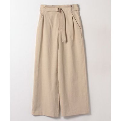 allureville リネン混 シェルタリングヨークレスパンツ イエロー allureville リネン混 シェルタリングヨークレスパンツ イエロー