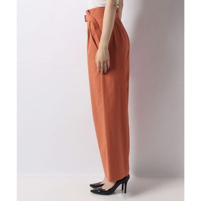 allureville リネン混 シェルタリングヨークレスパンツ イエロー allureville リネン混 シェルタリングヨークレスパンツ イエロー