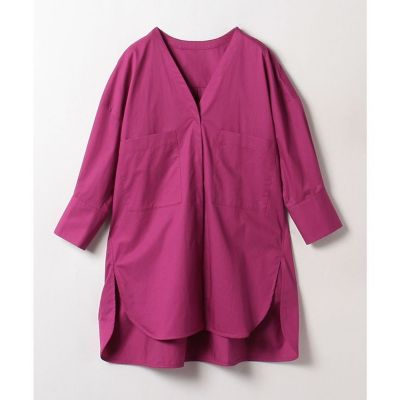 Vネックステップヘムロングシャツ | allureville (Women 